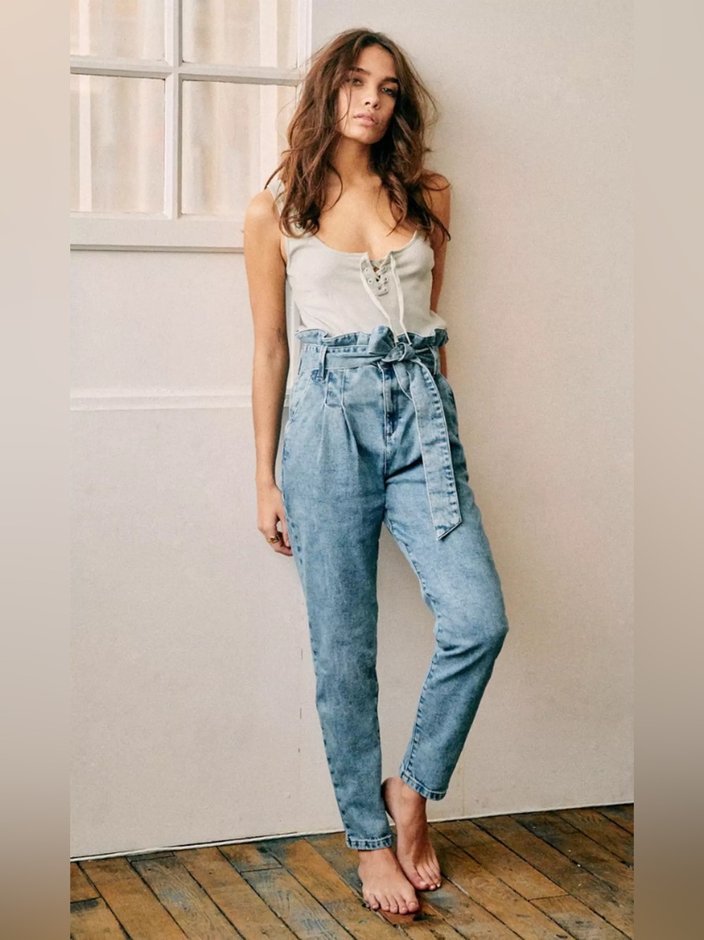 Sezane Alvin paperbag high waist jeans size 2